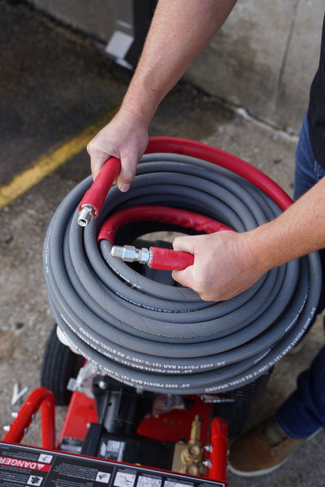 Non-Marking Pressure Washer Hoses - 1 & 2 Wire, Multiple Swivel & Coupler Options