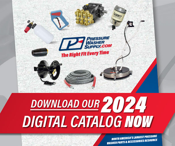Pressure washer catalog that says "Download our 2024 Digital Catalog now"